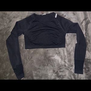 Gymshark black breathable crop top size L
